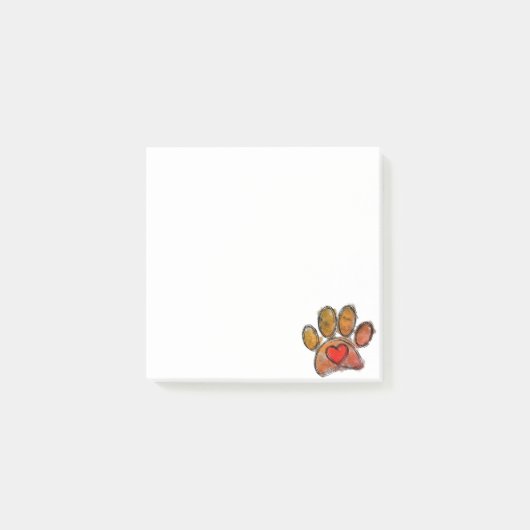 Kleurrijke Hondenliefhebber Tekening Waterverf Post-it® Notes (Voorkant)