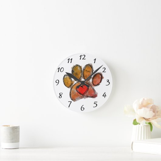 Kleurrijke Hondenliefhebber Tekening Waterverf Ronde Klok (Huis)