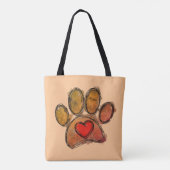 Kleurrijke Hondenliefhebber Tekening Waterverf Tote Bag (Achterkant)