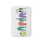 Kleurrijke hondenpeuken badmat (Voorkant Verticaal)