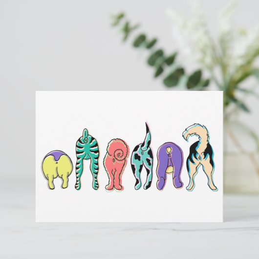 Kleurrijke hondenpeuken bedankkaart (Staand voorkant)