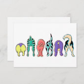 Kleurrijke hondenpeuken bedankkaart (Voorkant / Achterkant)