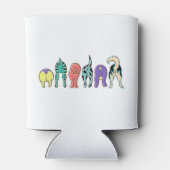 Kleurrijke hondenpeuken blikjeskoeler (Achterkant)