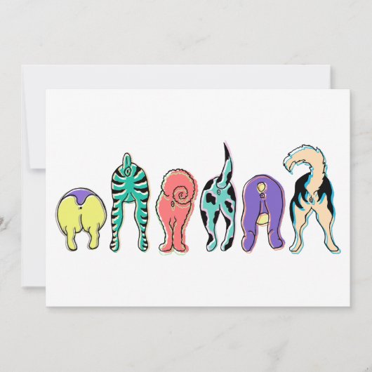 Kleurrijke hondenpeuken kaart (Voorkant)