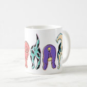 Kleurrijke hondenpeuken koffiemok (Voorkant rechts)