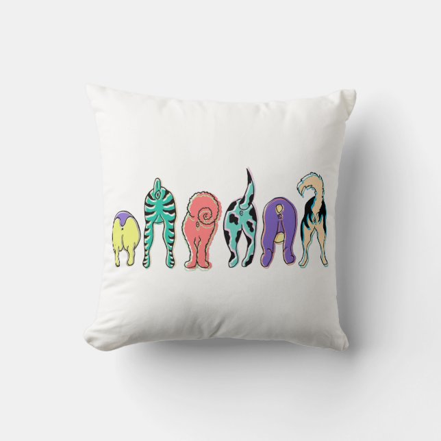 Kleurrijke hondenpeuken kussen (Voorkant)