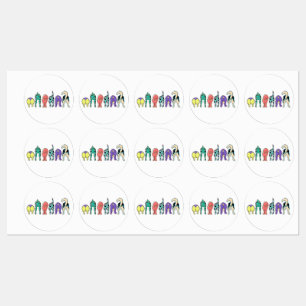 Kleurrijke hondenpeuken labels