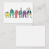 Kleurrijke hondenpeuken notitiekaartje (Voorkant / Achterkant)