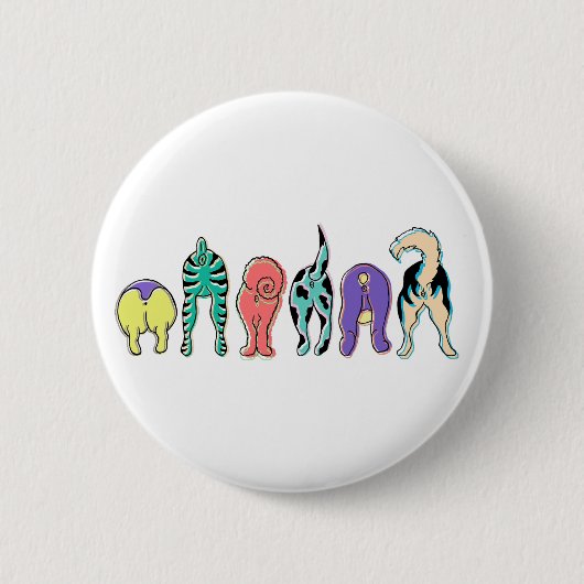 Kleurrijke hondenpeuken ronde button 5,7 cm (Voorkant)