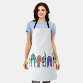 Kleurrijke hondenpeuken schort (Gedragen)