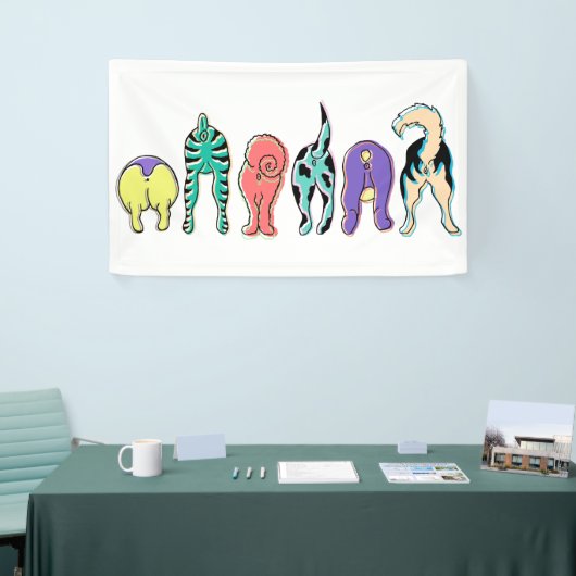 Kleurrijke hondenpeuken spandoek (Beurs)