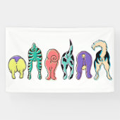 Kleurrijke hondenpeuken spandoek (Horizontaal)