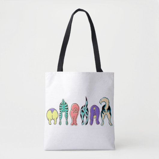 Kleurrijke hondenpeuken tote bag (Voorkant)