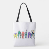 Kleurrijke hondenpeuken tote bag (Achterkant)