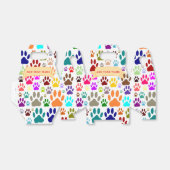 Kleurrijke hondenpootjes overal bedankdoosjes (Uitgevouwen)