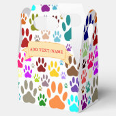 Kleurrijke hondenpootjes overal bedankdoosjes (Geopend)