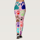 Kleurrijke hondenpootjes overal leggings (Achterkant)