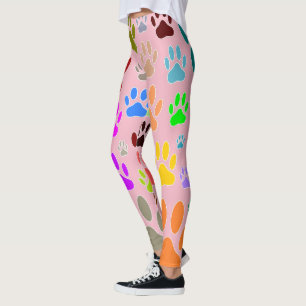 Kleurrijke hondenpootjes overal leggings
