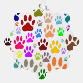 Kleurrijke hondenpootjes overal ornament kaart (Voorkant)