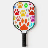 Kleurrijke hondenpootjes overal pickleball paddle (Voorkant)