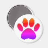Kleurrijke hondenpoottekening magneet (Voorkant / Achterkant)