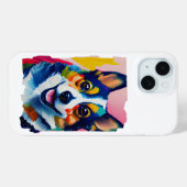 Kleurrijke hondenportret - Corgi schilderij Case-Mate iPhone Case (Achterkant (horizontaal))