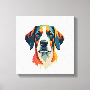 Kleurrijke Hondenportret Pop Art Stijl Huisdier Il Canvas Afdruk