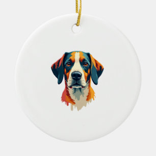 Kleurrijke Hondenportret Pop Art Stijl Huisdier Il Keramisch Ornament