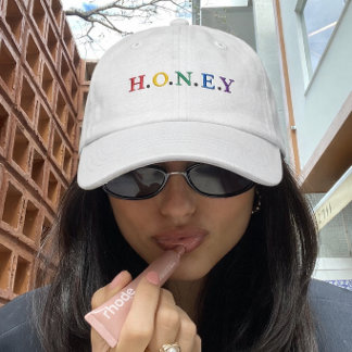 Kleurrijke HONEY Geborduurde Honkbalpet Pet