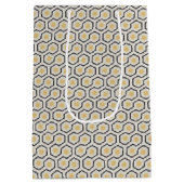 Kleurrijke Honeycomb Grid Pattern Shopping Bag Medium Cadeauzakje (Achterkant)