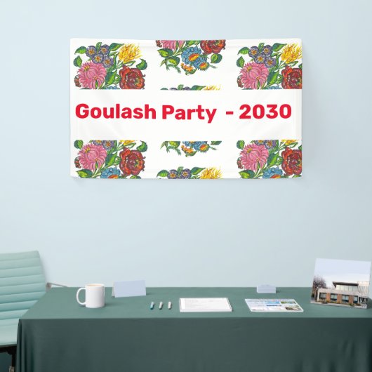 Kleurrijke Hongaarse Bloemen - gepersonaliseerd Spandoek (Beurs)