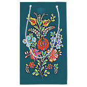 Kleurrijke Hongaarse bloemen kleine cadeautas (Achterkant)