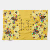 Kleurrijke honingbijen 1/2 Vet Theedoek (Horizontaal)
