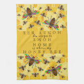 Kleurrijke honingbijen 1/2 Vet Theedoek (Verticaal)