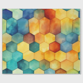 Kleurrijke honingraat cadeaupapier (Vlak)