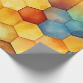 Kleurrijke honingraat cadeaupapier (Hoek)