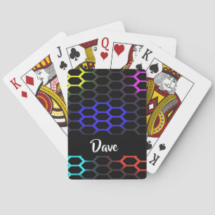 Kleurrijke honingraat gepatterd pokerkaarten
