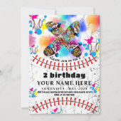 Kleurrijke honkbal skateboard graffiti feestje kaart (Voorkant)