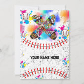 Kleurrijke honkbal skateboard graffiti feestje kaart (Achterkant)