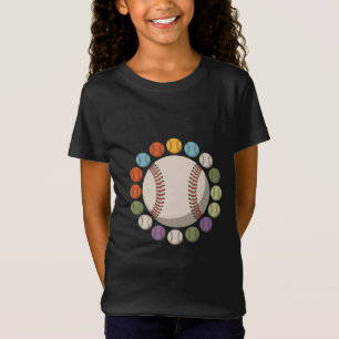 Kleurrijke honkbalcirkel t-shirt