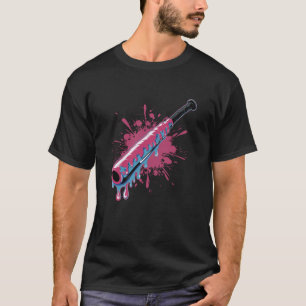 Kleurrijke honkbalknuppel met spikkels druipend - t-shirt