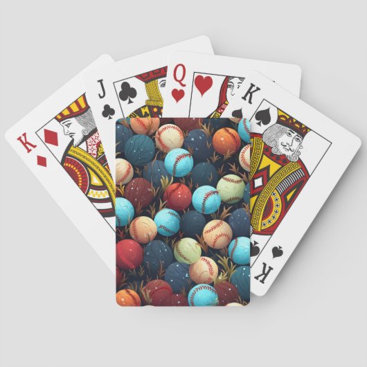 Kleurrijke Honkballen Pokerkaarten (Achterkant)