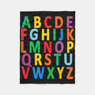 Kleurrijke hoofdletters Alfabet Leer ABC Boy Fleece Deken