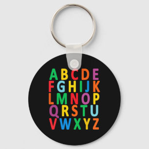 Kleurrijke hoofdletters Alfabet Leer ABC Boy Sleutelhanger