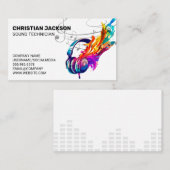 Kleurrijke hoofdtelefoon | Creatieve muziek Visitekaartje (Voorkant / Achterkant)