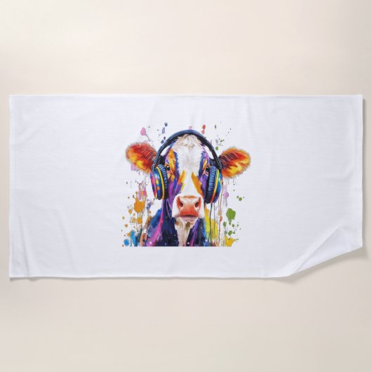 Kleurrijke Hooglanders Koe Strandlaken (Voorkant)