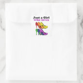 Kleurrijke hoogvlakken vierkante sticker (Tas)