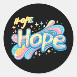 Kleurrijke Hoop Graffiti - Y2K Glitter Aesthetic Ronde Sticker
