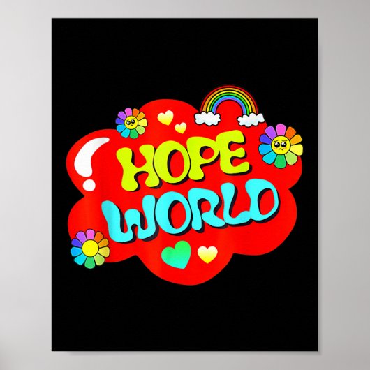 Kleurrijke Hoop Wereld Poster (Voorkant)