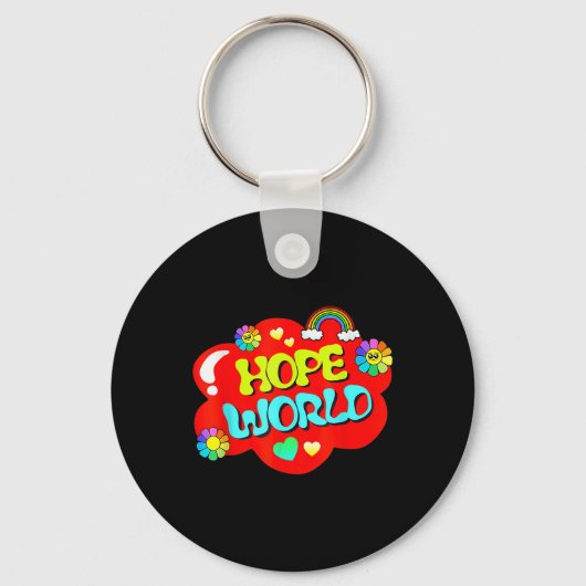 Kleurrijke Hoop Wereld Sleutelhanger (Voorkant)